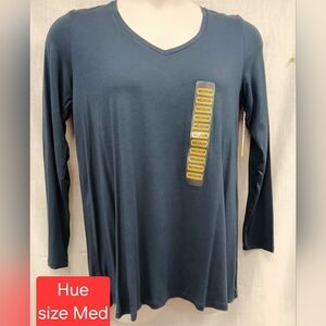 Hue Womens Long Sleeve Tee Shirt.  Size Medium